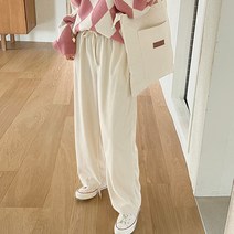 여성용 코듀로이 와이드 밴딩 팬츠