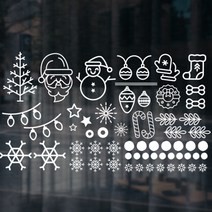 크리스마스 데코 스티커 옵션5, 화이트