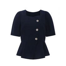 탱커스 쓰리버튼 사선라인 블라우스