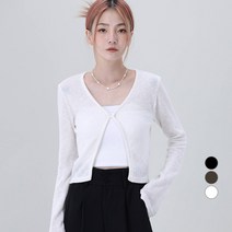 어썸어라운드 여성용 원버튼 오픈 긴팔 가디건