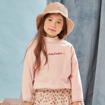팬콧 아동용 아트웍 레터링 플리스 맨투맨