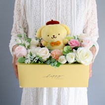 모리앤 폼폼푸린 인형 꽃길옐로박스 선물상자 + 쇼핑백, 옐로우(박스)
