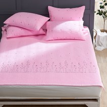 지베딩 에리카 60수 워싱 면 사계절용 스프레드 겸 패드, 핑크