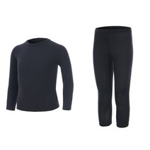 나야스타일 아동용 심플 기모 발열내의 라운드 상의 + 타이즈 세트