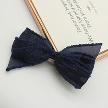 비단길 여아용 데니 리본 집게핀