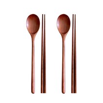 키친멜로디 나무 수저 브라운 2세트, 숟가락 + 젓가락2새트