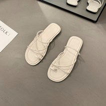 엘쏘 레더 라인 크로스 슬리퍼