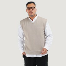 파이브엑스라지 남성용 오버핏 브이넥 니트 조끼