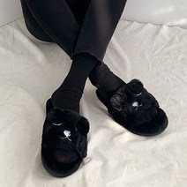 탑모델 여성용 바리 베어 퍼 슬리퍼