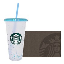 스타벅스 썸머 컨페티 컬러체인징 리유저블 콜드컵 선물포장, 스카이블루, 710ml