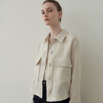 블랭크공삼 여성용 linen cropped shirt jacket