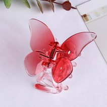 수스다 그라데이션 버터플라이 유광 반달 아크릴 올림머리 헤어집게핀 250