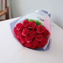더플라워마켓 조화 비누장미 20송이 꽃다발, 레드