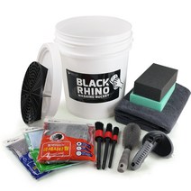 블랙라이노 세차버킷 20L + 뚜껑 + 디테일링 브러시 랜덤발송 3종 + 휠 브러시 랜덤발송 + 도구 8종 세트 1세트