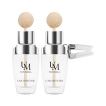 유멜 시그니처 차량용 디퓨저 20ml x 2p + 나무봉 2p + 벤트클립 2p 세트, 1세트, 아쿠아시크릿