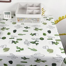 파라다이소 귀여운 선인장 패턴 프린팅 식탁보, 혼합색상, 140 x 200 cm