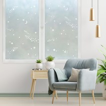 지엔홈 물로만 붙이는 초간편 자외선차단 무점착 유리창 시트지 NWS-04 미스티비행기