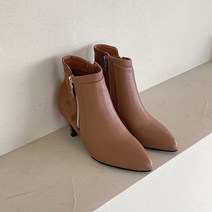 티렌 지퍼 앵클 부츠 6cm [브라운-225]