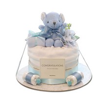 베이비베이커리 유아용 New 슬리핑 베어 기저귀케익 돌, 블루