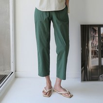 빼빼 여성용 허리뒷밴딩9부 일자면스판 바지