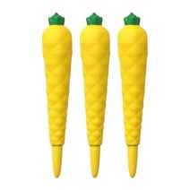 핑크풋 3000 파인애플 스퀴시 중성펜, 3개, 옐로우