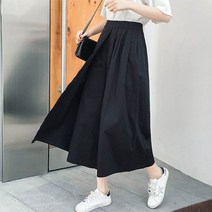 앤드스타일 여성용 하프랩 플리츠 뒷밴딩 와이드 팬츠 260620