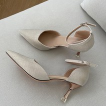 파이 여성용 스틸레토 사이드 오픈 앵클스트랩 하이힐 7cm MT_75-82