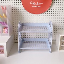 알포유 데스크탑 2단 접이식 수납랙, 1개, 8번 다운블루