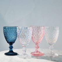 까르투하 오로 고블렛잔 300ml 4종 세트, 블루, 오로라, 핑크, 클리어, 1세트