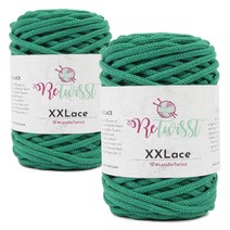 브랜드얀 리트위스트 XX레이스 뜨개실 2p, 5015 베네통그린, 65m