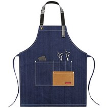 데님 Y-9 넥스트랩 바리스타 앞치마 A_RD_77, 블루, 1개