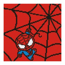 아이러브페인팅 마블시리즈 보석십자수 DIY 키트 25 x 25 cm, 가와이 스파이더맨, 1세트