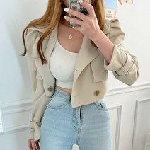 슈가펀 여성용 크롭 딜런 자켓