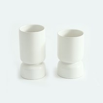 오체어스 스탠드슬림 도자기 머그 물컵 + 롱컵 세트, 크림, 1세트