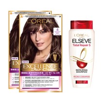 로레알파리 엑셀랑스 듀오크림 염색제 4호 2p + 샴푸 170ml 기획세트, 1세트