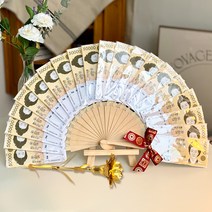 이플린 용돈박스 돈부채 20p + 카네이션 꽃 세트, 4 금(꽃), 전통리본(빨간색)