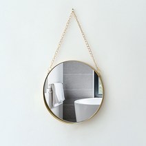 아리코 벽걸이 모던 원형 거울 S, 골드