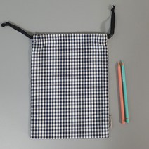 대지두마리 체크 스트링 파우치