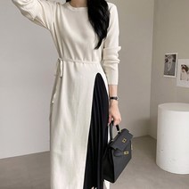 마이시즌 여성 끌로 트임 니트 플리 세트