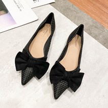 더나은날 여성용 뾰족코 빅 리본 플랫슈즈 1.5cm TY_RI121