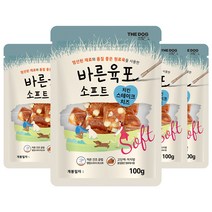 더독 강아지 올바른 소프트 육포 100g, 4개, 치킨스테이크치즈