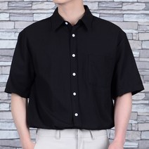 타운클로 남성용 세미 오버핏 컬러 반팔 셔츠