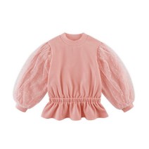 월튼키즈 여아용 러블리 샤융 기모 티셔츠