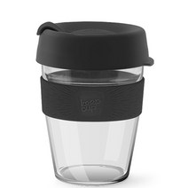 킵컵 클리어 리유저블 텀블러, 블랙, 340ml