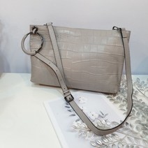 여성용 가죽 O링 빅 클러치백