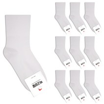 박군 여성용 무압박 무지 중목 양말 10족