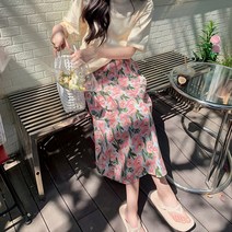 패션풀 리안 플라워 밴딩 플레어 스커트 28021