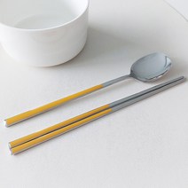 보겐 육각 세라믹 1인 수저세트, 머스타드, 숟가락 + 젓가락, 1세트