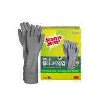 쓰리엠 황토숯 그레이 고무장갑 중 3p, 1개
