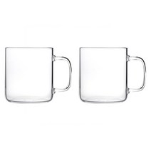 버츄오 내열 유리 머그잔 350ml, 투명, 2개